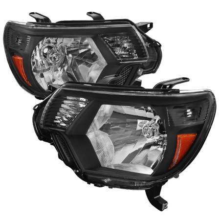 Spec'D Tuning Products - Spec-D 2012-2015 Toyota Tacoma Factory Style Headlights w/ Amber Reflectors (Matte Black Housing/Clear Lens)