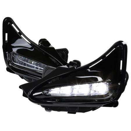Spec'D Tuning Products - Spec-D 2017-2019 Toyota Corolla LED Fog Lights w/ Switch & Wiring Harness (Chrome Housing/Clear Lens)