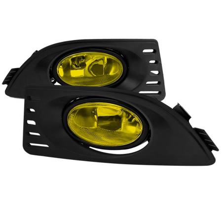 Spec'D Tuning Products - Spec-D 2005-2007 Acura RSX H11 Fog Lights Kit (Chrome Housing/Yellow Lens)