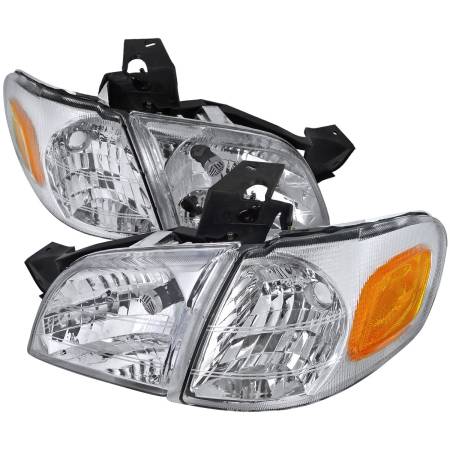 Spec'D Tuning Products - Spec-D 1997-2005 Chevrolet Venture Pontiac Montana/Trans Sport Crystal Headlights (Chrome Housing/Clear Lens)