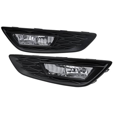 Spec'D Tuning Products - Spec-D 2015-2017 Ford Focus 12V/35W H8 Fog Lights (Chrome Housing/Clear Lens)
