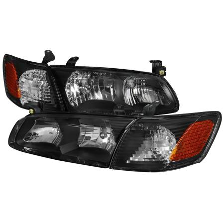 Spec'D Tuning Products - Spec-D 2000-2001 Toyota Camry Factory Style Headlights w/ Amber Reflectors (Matte Black Housing/Clear Lens)