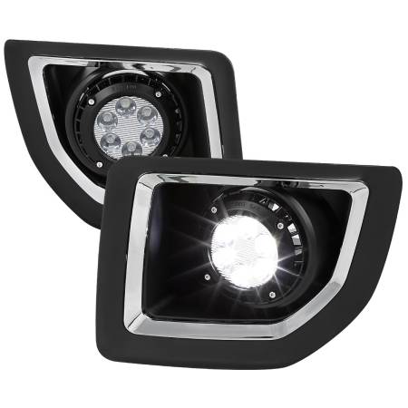 Spec'D Tuning Products - Spec-D 2015-2018 GMC Sierra 2500HD/3500HD 6-LED Fog Lights Kit (Chrome Housing/Clear Lens)