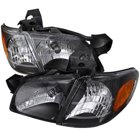 Spec'D Tuning Products - Spec-D 1997-2005 Chevrolet Venture Pontiac Montana/Trans Sport Crystal Headlights (Matte Black Housing/Clear Lens)
