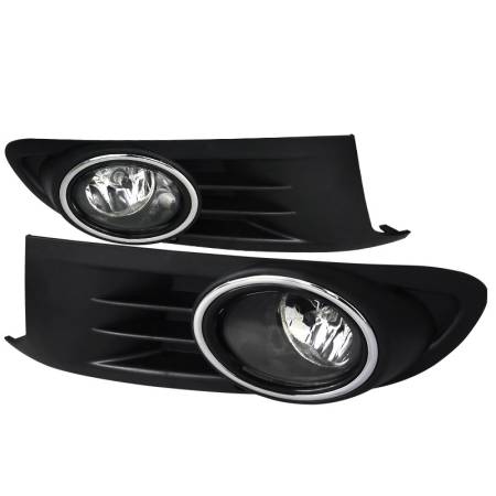 Spec'D Tuning Products - Spec-D 2010-2014 Volkswagen Jetta/Golf Mk6 TDI/TSI 12V/55W 9006 Fog Lights Kit (Chrome Housing/Clear Lens)