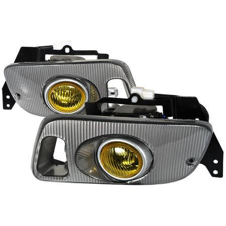 Spec'D Tuning Products - Spec-D 1992-1995 Honda Civic Coupe/Hatchback H3 Fog Lights Kit (Chrome Housing/Yellow Lens)