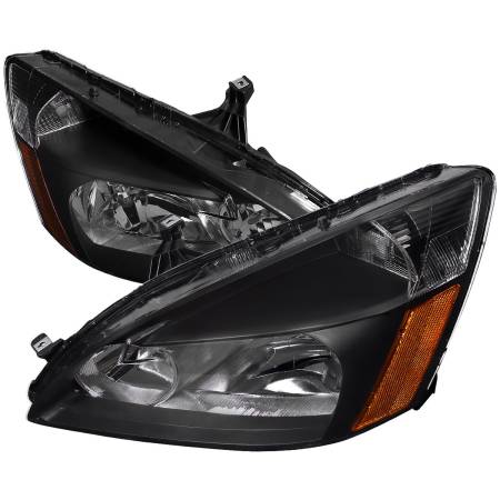 Spec'D Tuning Products - Spec-D 2003-2007 Honda Accord Factory Style Headlights w/ Amber Reflector (Matte Black Housing/Clear Lens)