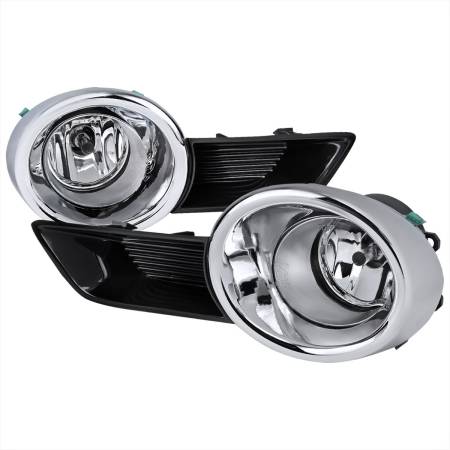 Spec'D Tuning Products - Spec-D 2008-2011 Toyota Highlander H11 Fog Lights Kit (Chrome Housing/Clear Lens)