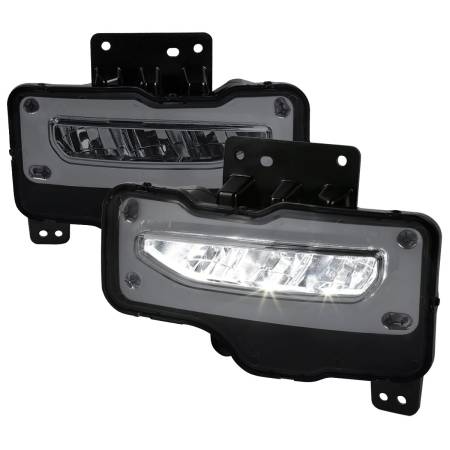 Spec'D Tuning Products - Spec-D 2016-2018 GMC Sierra 1500 6500K LED Fog Lights Kit (Chrome Housing/Smoke Lens)