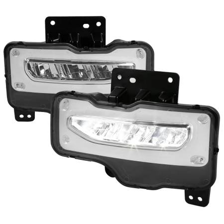 Spec'D Tuning Products - Spec-D 2016-2018 GMC Sierra 1500 6500K LED Fog Lights Kit (Chrome Housing/Clear Lens)