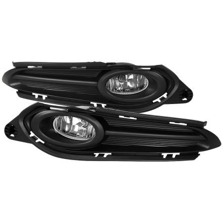 Spec'D Tuning Products - Spec-D 2016-2018 Honda HR-V/Vezel 12V/35W H8 Fog Lights Kit w/ Black Bezels (Chrome Housing/Clear Lens)