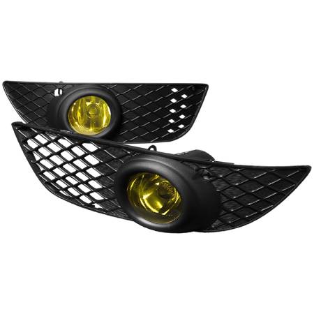 Spec'D Tuning Products - Spec-D 2008-2012 Mitsubishi Lancer H11 Fog Lights Kit (Chrome Housing/Yellow Lens)