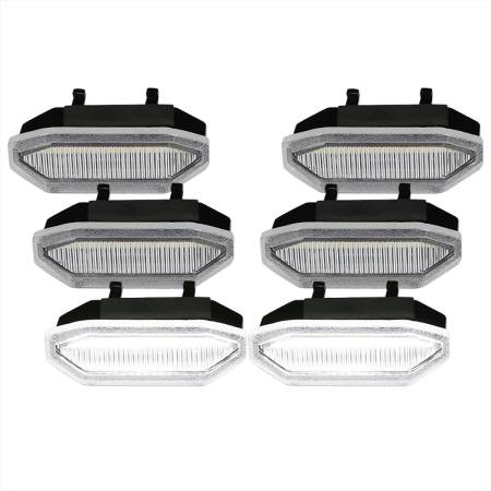 Spec'D Tuning Products - Spec-D 2015-2017 Ford Mustang Front Grille LED Driving Lights - 6PC (Chrome Housing/Clear Lens)