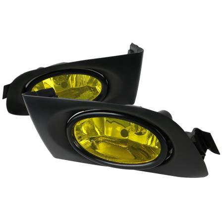 Spec'D Tuning Products - Spec-D 2001-2003 Honda Civic Coupe/Sedan 12V/55W H11 Fog Lights Kit (Chrome Housing/Yellow Lens)