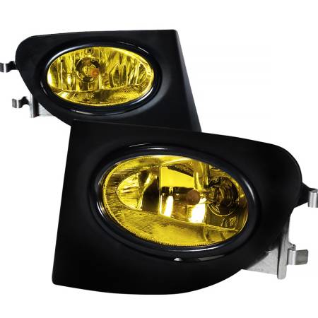 Spec'D Tuning Products - Spec-D 2002-2005 Honda Civic Si EP3 H11 Fog Lights Kit (Chrome Housing/Yellow Lens)