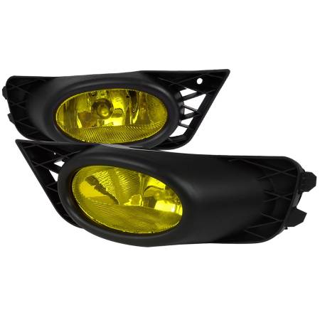 Spec'D Tuning Products - Spec-D 2009-2011 Honda Civic Sedan H11 Fog Lights Kit (Chrome Housing/Yellow Lens)