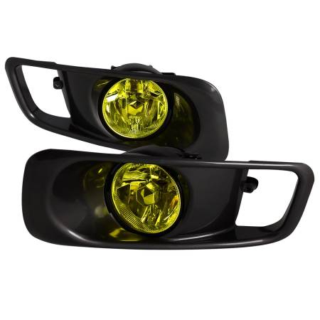 Spec'D Tuning Products - Spec-D 1999-2000 Honda Civic H3 Fog Lights Kit (Chrome Housing/Yellow Lens)