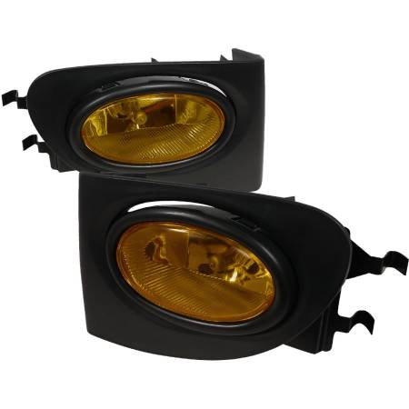 Spec'D Tuning Products - Spec-D 2002-2005 Honda Civic Si Hatchback H11 Fog Lights Kit (Chrome Housing/Amber Yellow Lens)