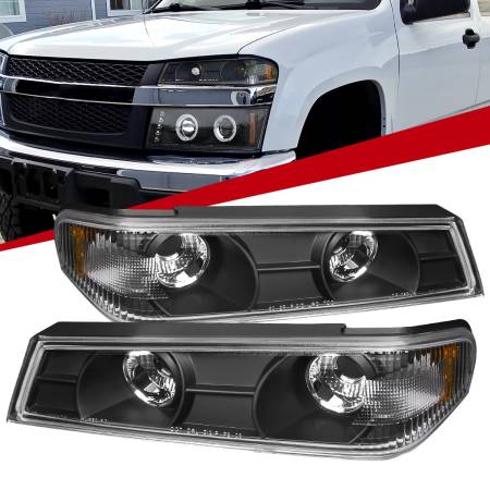 Spec'D Tuning Products - Spec-D 2004-2012 Chevrolet Colorado GMC Canyon Corner Lights (Matte Black Housing/Clear Lens)