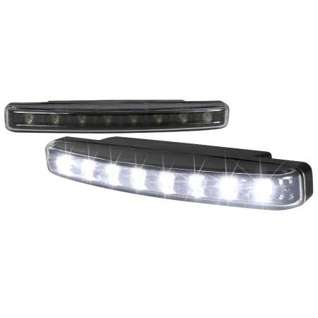 Spec'D Tuning Products - Spec-D Universal 4W 8 LED 6000K Daytime Running Lights (Matte Black Housing/Clear Lens)