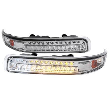 Spec'D Tuning Products - Spec-D 1999-2002 Chevrolet Silverado/ 2000-2006 Tahoe Suburban LED Bumper Lights (Chrome Housing/Clear Lens)