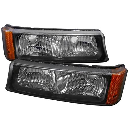 Spec'D Tuning Products - Spec-D 2002-2007 Chevrolet Silverado/Avalanche Bumper Lights (Matte Black Housing/Clear Lens)
