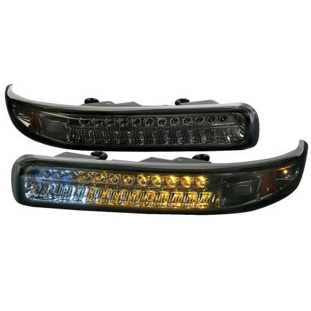 Spec'D Tuning Products - Spec-D 1999-2002 Chevrolet Silverado/ 2000-2006 Tahoe Suburban LED Bumper Lights (Chrome Housing/Smoke Lens)