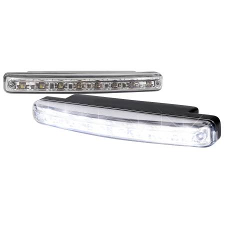 Spec'D Tuning Products - Spec-D Universal 4W 8 LED 6000K Daytime Running Lights (Chrome Housing/Clear Lens)