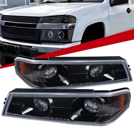 Spec'D Tuning Products - Spec-D 2004-2012 Chevrolet Colorado / GMC Canyon Corner Lights (Glossy Black Housing/Smoke Lens)