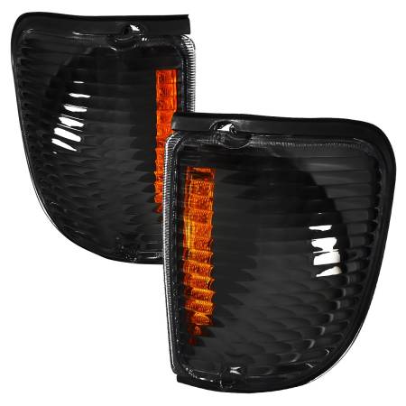 Spec'D Tuning Products - Spec-D 1992-2007 Ford E-Series Econoline Corner Lights w/Amber Reflectors (Matte Black Housing/Clear Lens)