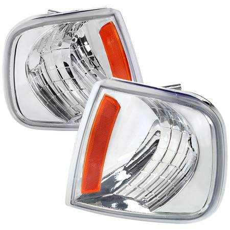 Spec'D Tuning Products - Spec-D 1997-2004 Ford F-150/Expedition Corner Lights (Chrome Housing/Clear Lens)