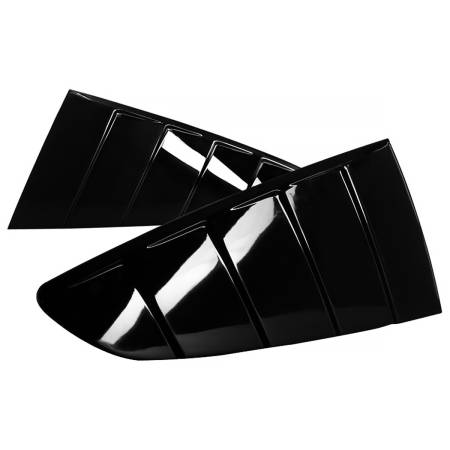 Spec'D Tuning Products - Spec-D 2015-2018 Ford Mustang Glossy Black ABS Quarter Window Louvers