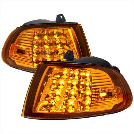 Spec'D Tuning Products - Spec-D 1992-1995 Honda Civic 2/3DR LED Corner Lights (Chrome Housing/Amber Lens)