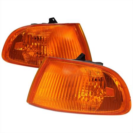 Spec'D Tuning Products - Spec-D 1992-1995 Honda Civic 2/3DR Corner Lights (Chrome Housing/Amber Lens)