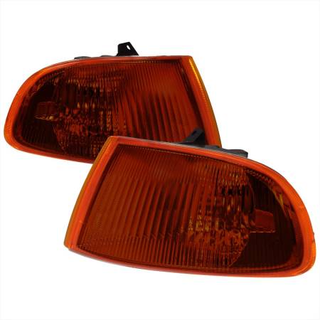 Spec'D Tuning Products - Spec-D 1992-1995 Honda Civic 2/3DR Corner Lights (Chrome Housing/Amber Smoke Lens)