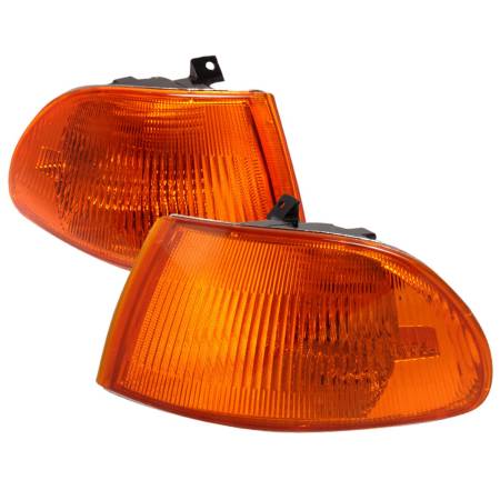 Spec'D Tuning Products - Spec-D 1992-1995 Honda Civic Sedan Corner Lights (Chrome Housing/Amber Lens)