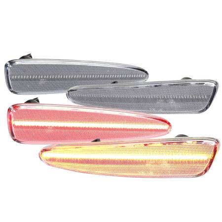 Spec'D Tuning Products - Spec-D 2005-2013 Chevrolet Corvette C6 Front & Rear LED Side Marker Lights (Chrome Housing/Clear Lens)