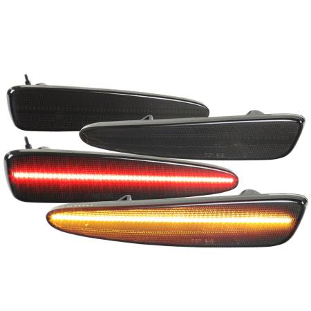 Spec'D Tuning Products - Spec-D 2005-2013 Chevrolet Corvette C6 Front & Rear LED Side Marker Lights (Chrome Housing/Smoke Lens)