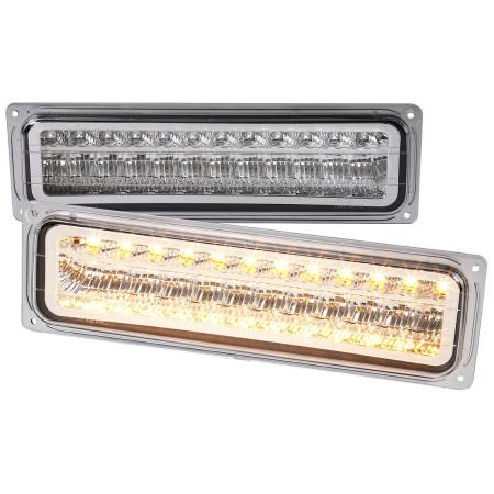 Spec'D Tuning Products - Spec-D 1988-1998 Chevrolet C/K Blazer/Tahoe/Silverado GMC Sierra/Yukon LED Bumper Lights (Chrome Housing/Clear Lens)