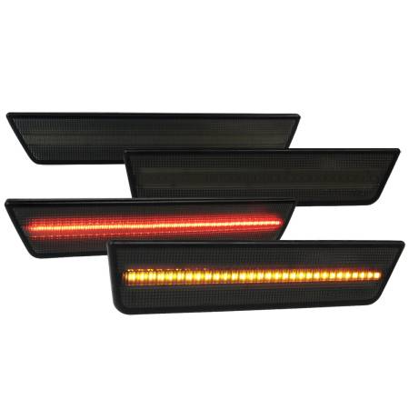 Spec'D Tuning Products - Spec-D 2008-2014 Dodge Challenger Base/SRT8/ R/T Front & Rear SMD LED Side Marker Lights (Chrome Housing/Smoke Lens)