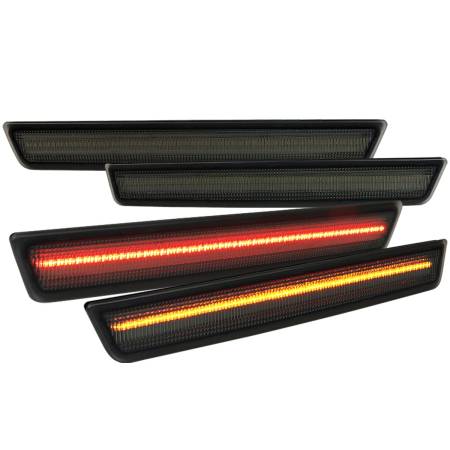 Spec'D Tuning Products - Spec-D 2015-2018 Dodge Challenger Front & Rear SMD LED Side Marker Lights (Chrome Housing/Smoke Lens)