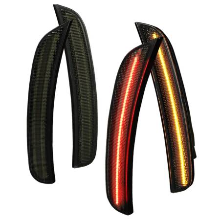 Spec'D Tuning Products - Spec-D 2015-2018 Dodge Charger Front & Rear SMD LED Side Marker Lights (Chrome Housing/Smoke Lens)