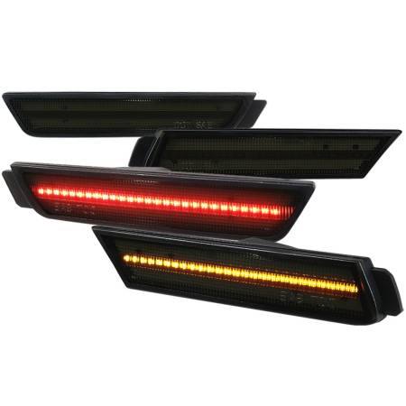 Spec'D Tuning Products - Spec-D 2010-2015 Chevrolet Camaro Front & Rear SMD LED Side Marker Lights (Chrome Housing/Smoke Lens)