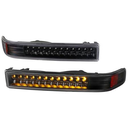 Spec'D Tuning Products - Spec-D 1998-2004 Chevrolet S10/ GMC Sonoma LED Bumper Lights (Matte Black Housing/Clear Lens)