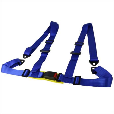 Spec'D Tuning Products - Spec-D Universal Blue 4 Point Racing Seat Belt Buckle Safety Harness