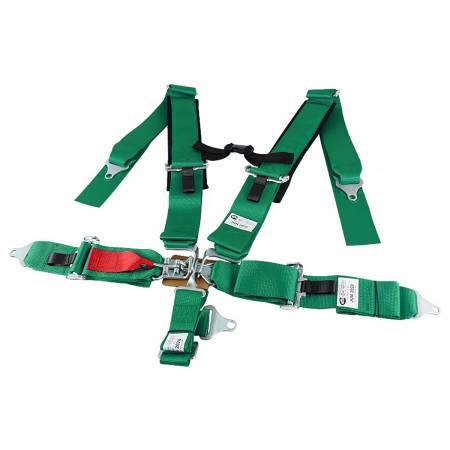 Spec'D Tuning Products - Spec-D Universal Green 5 Point Latch & Link Racing Seat Belt Safety Harness