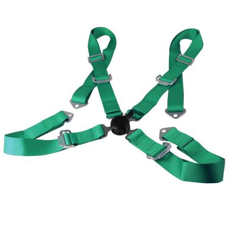 Spec'D Tuning Products - Spec-D Universal Green 4 Point Quick Release Camlock Racing Seat Belt Safety Harness