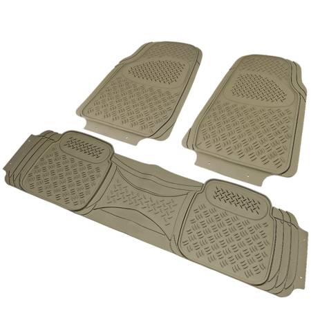 Spec'D Tuning Products - Spec-D Universal PVC Rubber Floor Mats - 3PC (Beige)