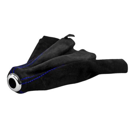 Spec'D Tuning Products - Spec-D 1992-2001 Honda Civic/Del Sol Acura Integra Black Suede JDM Manual Shift Boot w/ Blue Stitching