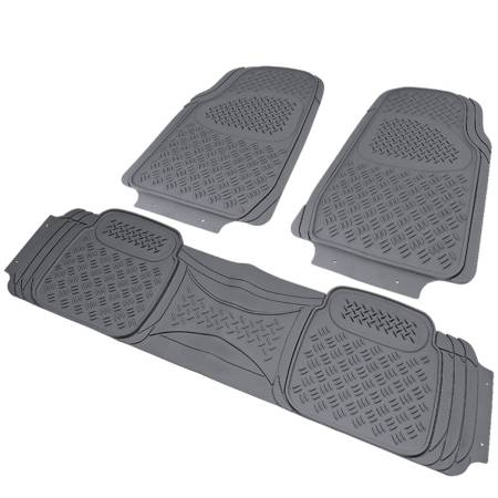 Spec'D Tuning Products - Spec-D Universal PVC Rubber Floor Mats - 3PC (Gray)